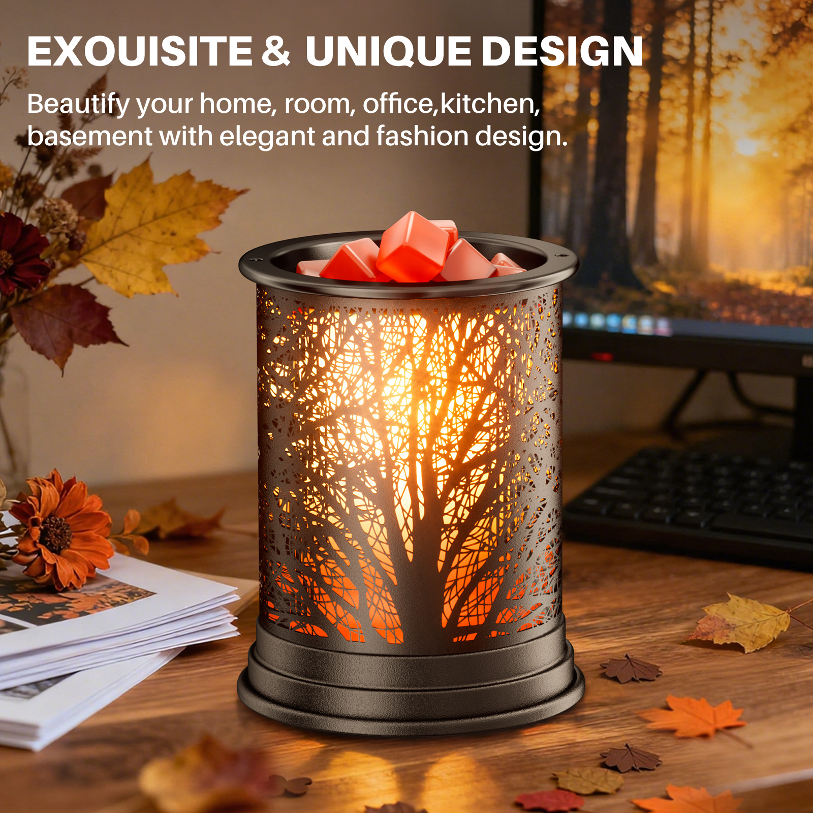 Untimaty Metal Wax Melt Warmer With Night Light photo 6