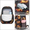 thumbnail image 4 of Basketball and Flame Black Pattern 17" School Backpacks for Teens,Waterproof Oxford Fabric,S-Shape Padded Straps for School,Travel,Hiking,Camping, 4 of 6