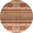 thumbnail image 1 of Ahgly Company Machine Washable Indoor Round Abstract Chestnut Red Area Rugs, 7' Round, 1 of 7