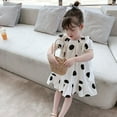 thumbnail image 3 of XBASW Toddler Baby Girls Polka Dot Dress Kids Loose Summer Sundress Cotton Party Tutu Dress 1-7T, 3 of 7