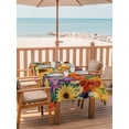 thumbnail image 2 of 52x70 Inch Outdoor Tablecloth with Umbrella Hole Zipper Rectangle Colorful Flowers Rectangular Tablecloths Outside Waterproof Farmhouse Sunflower Daisy Patio Table Cloth Cover for Picnic Party, 2 of 8