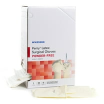 McKesson Perry Latex Surgical Gloves, Latex, Sterile - Cream, Size 8, 50 Count, 4 Boxes, 200 Total