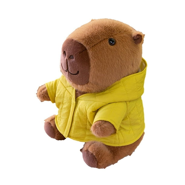 Toy de peluche de Capybara para niñas, decoración de la habitación de los niños lindo cómodos regalos de muñecas de peluche de peluche suave Capybara, amarillo
