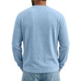 thumbnail image 5 of Dwellite Mens Sweater Long Sleeve Corduroy Henley Sweaters Quarter Button Business Casual Tops for Fall Winter Sky Blue XL, 5 of 6