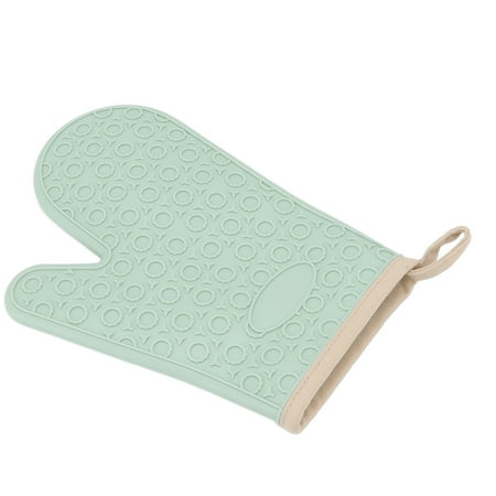 

Kitchen Baking Glove Silicone Oven Mitt Cotton Liner Waterproof High Temperature Retardant For Cooking Green