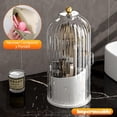 thumbnail image 4 of Porta Brochas de Maquillaje, Organizador de Maquillaje Giratorio 360&deg;, Tapa Transparente con Bolsa de Cosm&eacute;ticos para Ba&ntilde;o Encimera Cambiador Blanco, 4 of 7