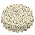 thumbnail image 2 of Yellow Pioneer Flower Pattern Round Tablecloth 60"x60", Wrinkle Resistant Wipeable Table Cover for Kitchen Dining Room Picnic Patio and Party, 2 of 6