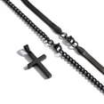 thumbnail image 3 of Apsvo Cross Necklace for Men Stainless Steel Layered Cuban Link Herringbone Chain Cross Pendant Religious Fashion Jewelry Gifts 16-24 Inches, 3 of 7