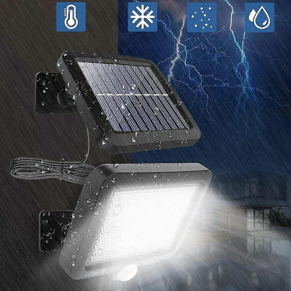 Lámpara de pared solar LED para exteriores, impermeable, con cable