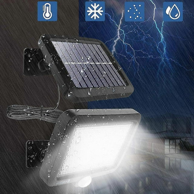Lámpara de pared solar LED para exteriores, impermeable, con cable