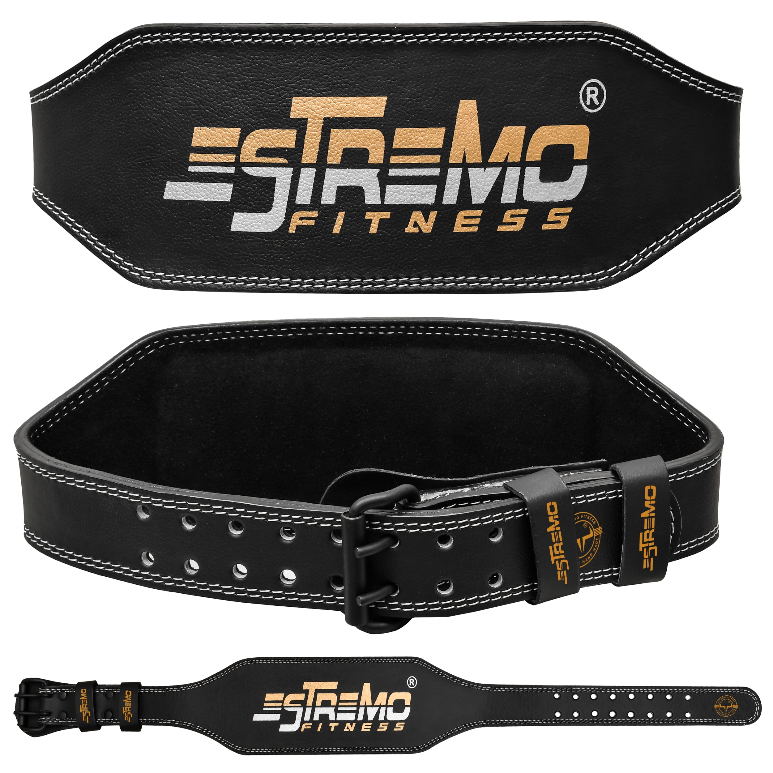 Estremo Weight lifting Belt Leather 6”,Gym & Lifting, Lower Back Support ,Fitness Workout Squats