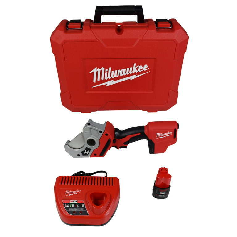 Milwaukee M12 12V Plastic Pipe Shear Kit 2470-21 with 1.5Ah Battery,  Charger, & Tool Case