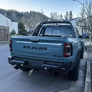 Vijay Compatible with 2019-2020-2021-2022-2023-2024 Dodge RAM 1500 Front and Rear Bumper Textured Black Steel with Lights and D-rings (NOT for Classic)