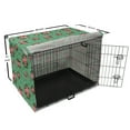 thumbnail image 6 of Vintage Floral Dog Crate Cover, Flowers Illustration Roses and Leaves Ornaments Retro Romance Design, Easy to Use Pet Kennel Cover Small Dogs Puppies Kittens, 7 Sizes, Coral and Green, by Ambesonne, 6 of 6