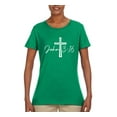 thumbnail image 2 of Wild Bobby John 3:16 Cross Inspirational/Christian Women Graphic Tee, Kelly, Large, 2 of 5