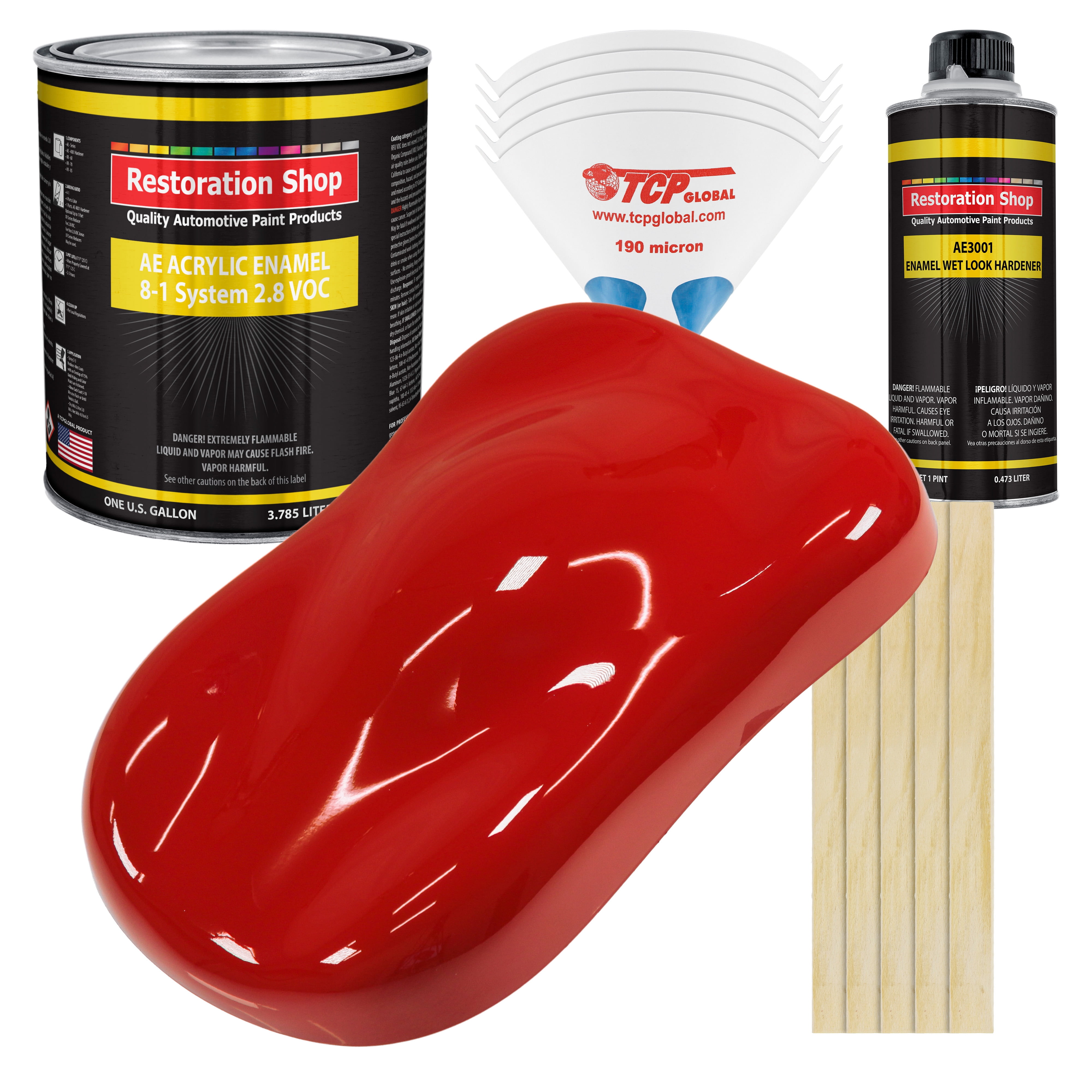 Restoration Shop Graphic Red Acrylic Enamel Auto Paint, Complete