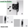 thumbnail image 3 of []1/2 Inch Overlay Cabinet Door Hinges Black, 20 Pack 10 Pairs Flush Face Mount, 3 of 5