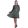 thumbnail image 2 of Moomaya Robe d'Été Fluide à Manches Longues Imprimée pour Femmes, Longueur Genou, Évasée, 2 of 6
