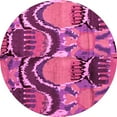 thumbnail image 1 of Ahgly Company Indoor Round Abstract Pink Modern Area Rugs, 7' Round, 1 of 4