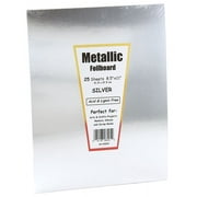 Hygloss Metallic Foilboard, 8-1/2 x 11 Inches, Silver, 25 Sheets