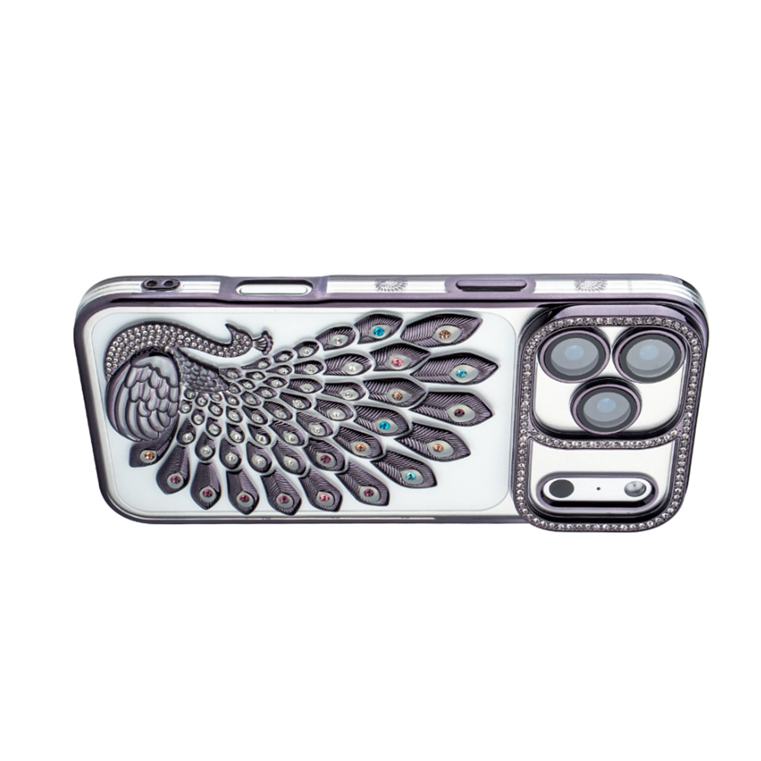 Stylish Crystal Plume Case for iPhone 17 Pro - Black