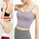 thumbnail image 1 of Sujetador deportivo para mujer tirantes finos espalda en U camisola acolchada inalámbrica, 1 of 8