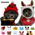 thumbnail image 2 of TELOLY Christmas Pet Hat,Winter Style Santa Hat for Dogs,Soft Knit Reindeer Antlers Xmas Hats for Cats,L, 2 of 4