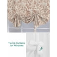 thumbnail image 3 of Brown Flowers Tie Up Curtains for Windows 45 Inch Length Balloon Curtains Kitchen Adjustable Balloon Window Shade Vintage Farmhouse Floral Leaves Vines Tie Up Valance Bathroom Curtain Window 34"x45", 3 of 6