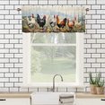 thumbnail image 3 of Rooster Window Curtain Valances Village Farm Chicken and Flowers Nature Scenery Rod Pocket Window Valance for Living Room Bathroom Bedroom Kitchen 54 by 18 in, 1 Panel, 3 of 6