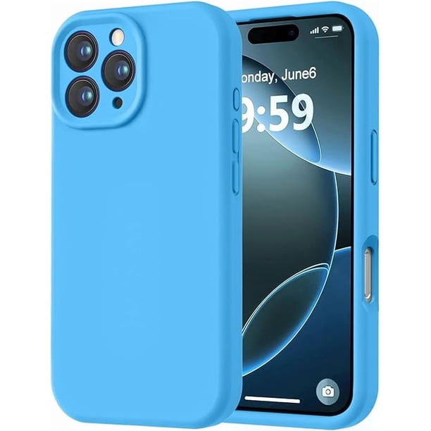 Funda de Silicona Premium, Forro de Microfibra Suave, para iPhone 16 Pro de 6.3 Pulgadas, Azul