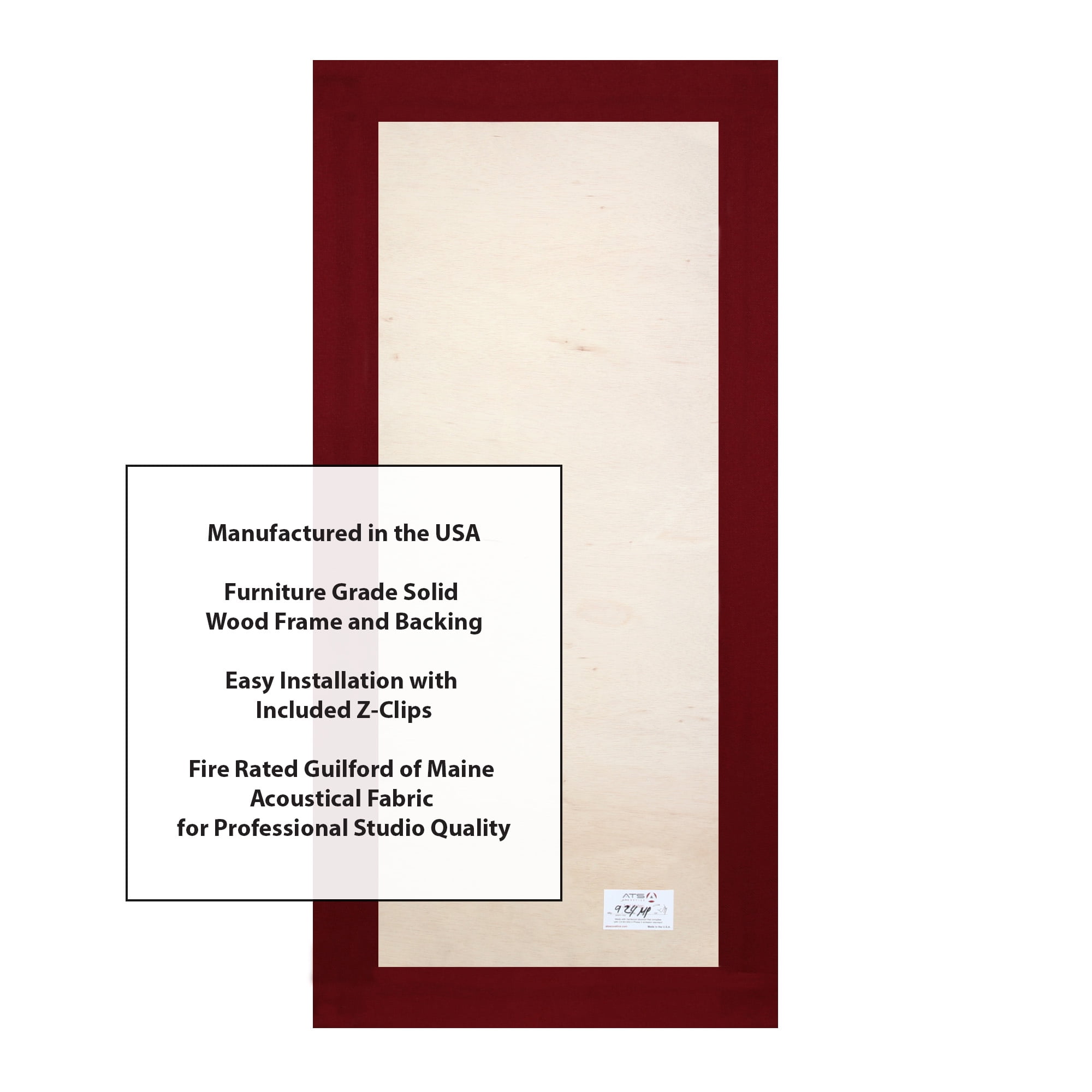 ATS Acoustics Soundproofing Studio Quality Acoustic Panel Fire Rated Square Edge 24x48x2
