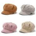 thumbnail image 3 of Women Men Unisex Newsboy Hat Cap Corduroy Beret Flat Oversize Loose Peaked Cap, 3 of 10