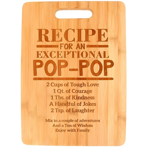 ThisWear New Grandpa Recipe for An Exceptional Pop-Pop Big Rectangle Bamboo Cutting Board