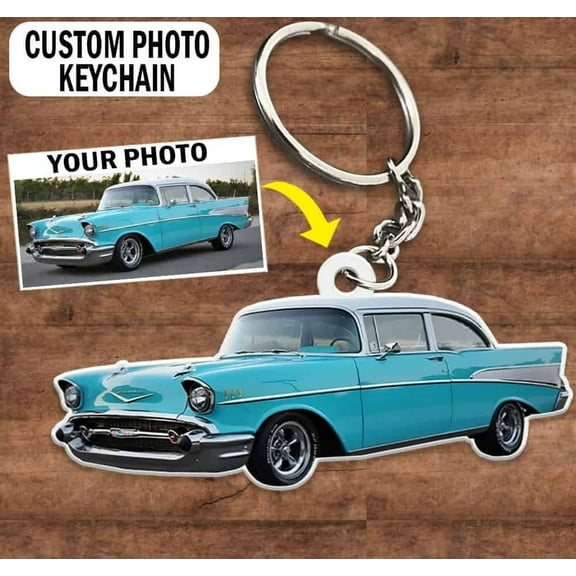 Classic Car Personalized Keychain, Classic Car custom photo keychain, Muscle car keychain, Funny gift for Car Guys.