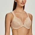thumbnail image 5 of MELENECA Underwire Front Closure Bras for Women Pale Nude 40B, 5 of 6