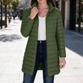 thumbnail image 2 of Enjoytime Quilted Jackets for Women Long Sleeve Zip Up Hooded Puffer Coat Winter Warm Soft Lightweight Stand Collar Long Jacket, 2 of 8