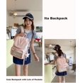 thumbnail image 2 of Sunyuer Women Kawaii Flap Ita Backpack, Large Capacity Clear Front Pocket Backpack with Star Charm, Lightweight Nylon Casual Daypack for School Travel, 2 of 8