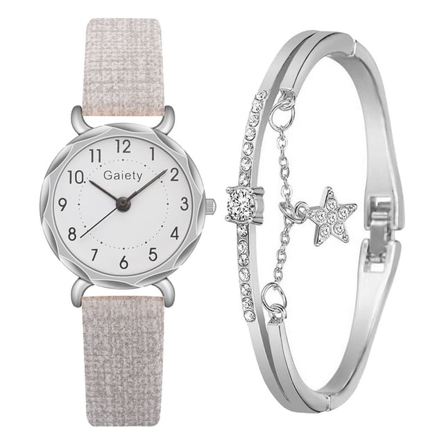 Sfonq Price Drop Mothers Day Gift for Grilfriend Womens Watches Ladies Watch Leather Strap Analog Quartz Fashion Temperament Ladies Watch,White Buy 2 Save 10%