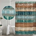 thumbnail image 4 of Teal Brown Blue Shower Curtain Set - 48" x 72" Washable Bathtub Curtain with 12 Hooks, Retro Farmhouse Wooden Grain Plank Waterproof Fabric Stall Shower Curtains for Bathroom/Bathtub Décor, 4 of 6
