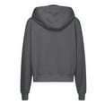thumbnail image 6 of Tunic Tops Plus Size Women Winter Fall Loose Fit Hooded Long Sleeve Puff One Shoulder 1/4 Zipper Solid Color Pullover Cotton Pullovers Hoodie(Dark Gray,M), 6 of 6