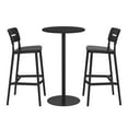 thumbnail image 3 of WestinTrends Playa 3-Piece Outdoor Adjustable Round Bar Height Patio Table Dining Set, Black, 3 of 14