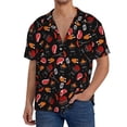 thumbnail image 7 of Lsque BBQ print Men's Cuban Collar Short Sleeve Shirt Summer Beachwear Casual Button Down Fashionable Vacation Leisure Shirt-3X-Large, 7 of 7