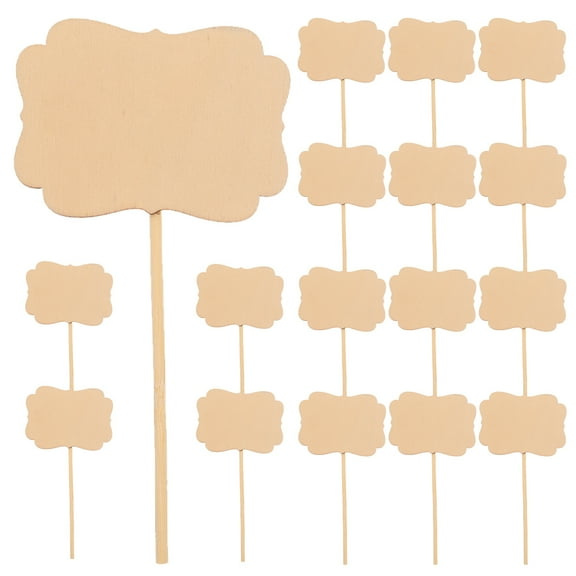 GOOHOCHY Wooden Plant Labels for Garden Decor Crafted from Wood with Blank Surface Khaki Color 20pcs