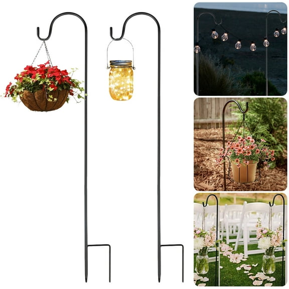KOOVON 39 Inch Shepherds Hooks for Outdoor Garden Wedding Bird Feeder Pole for Hanging Solar Lights Plant Baskets Lanterns 2 Pack