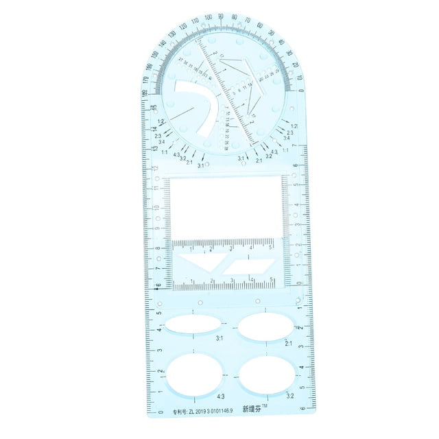 EeaseCA Plastic Students Drawing Ruler Multifunctional Geometric Rulers Measuring Draft Rulers