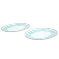 thumbnail image 3 of INFUSE 2 Piece Lebrillo Pattern Melamine Serving Platters Trays Set for Outdoor Parties Entertaining, Aqua, 3 of 5