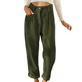thumbnail image 2 of Kureaily High Waist Casual Pants European And Solid Color Corduroy Loose Straight Pants Women Summer Pants, 2 of 5