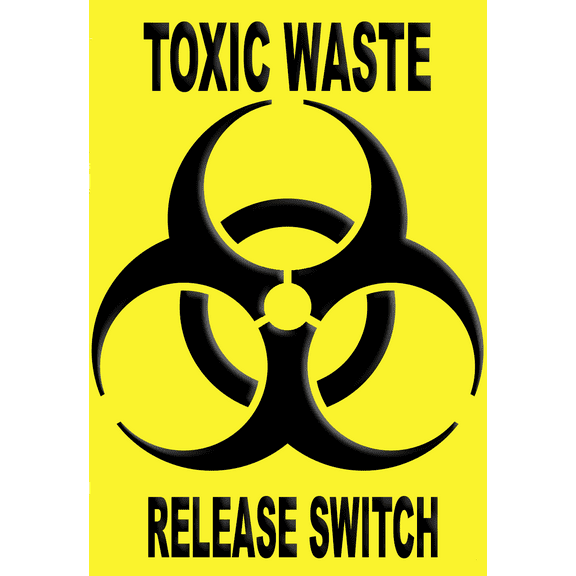 Single Toggle Metal Light Switch Cover with Toxic Waste Release Switch Design