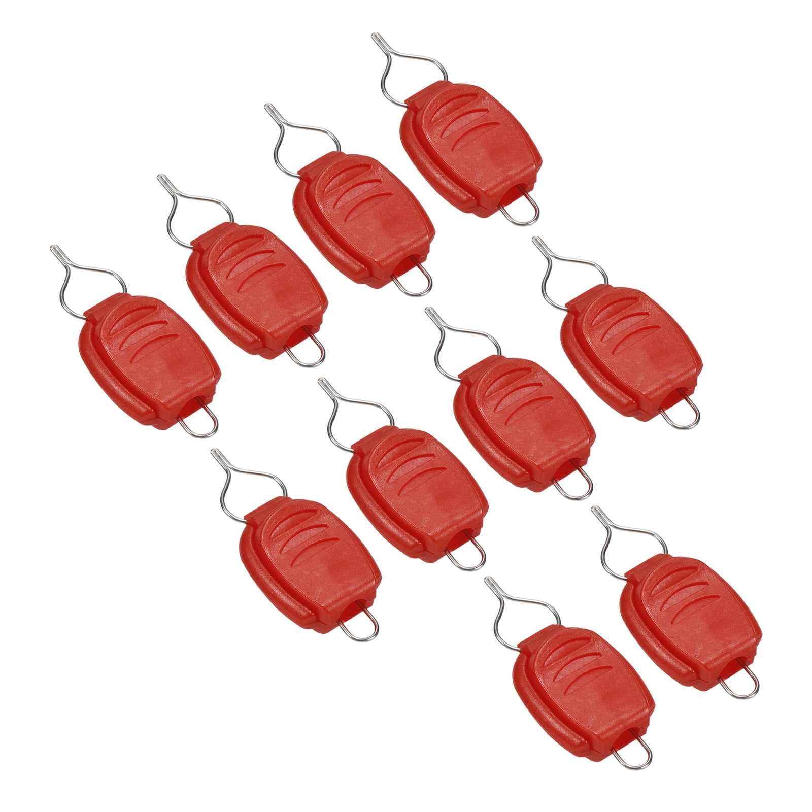 Uxcell Baitcasting Reel Fishing Line Holder Clip Stopper Keeper, Red 10 Pack