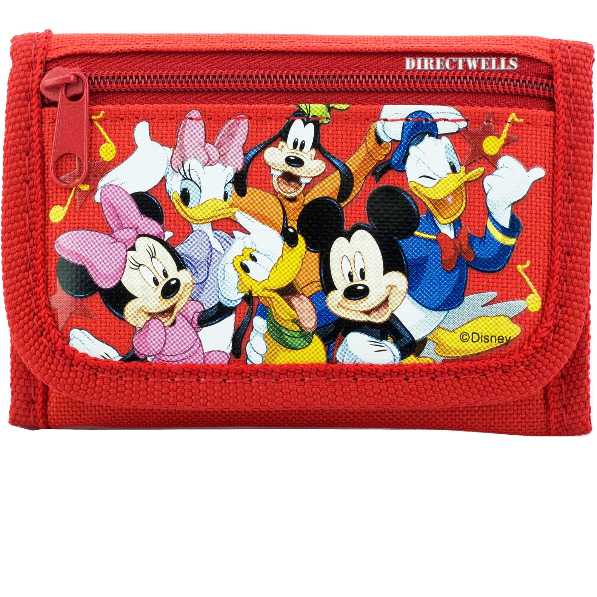 loungefly x mickey blk red trifold wallet